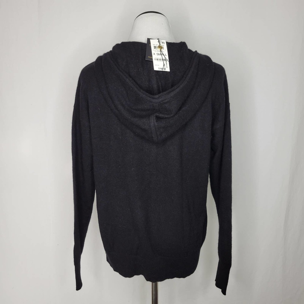 SOLD //Charter Club Women's 100% Cashmere Zip Hoodie Black NWT $189 Size X-Small - Picture 9 of 11